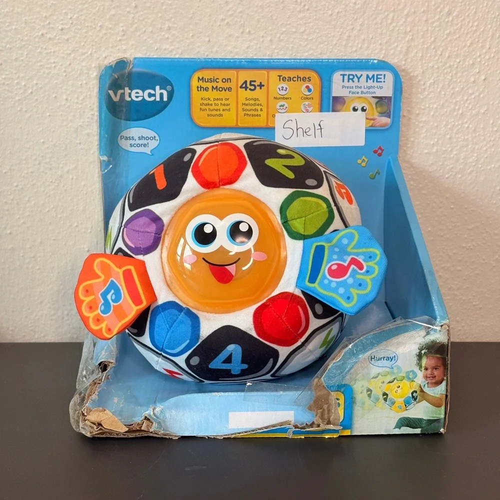 VTech Bright Lights Soccer Ball Kids OS Multicolor New Damaged Box Learning Toy